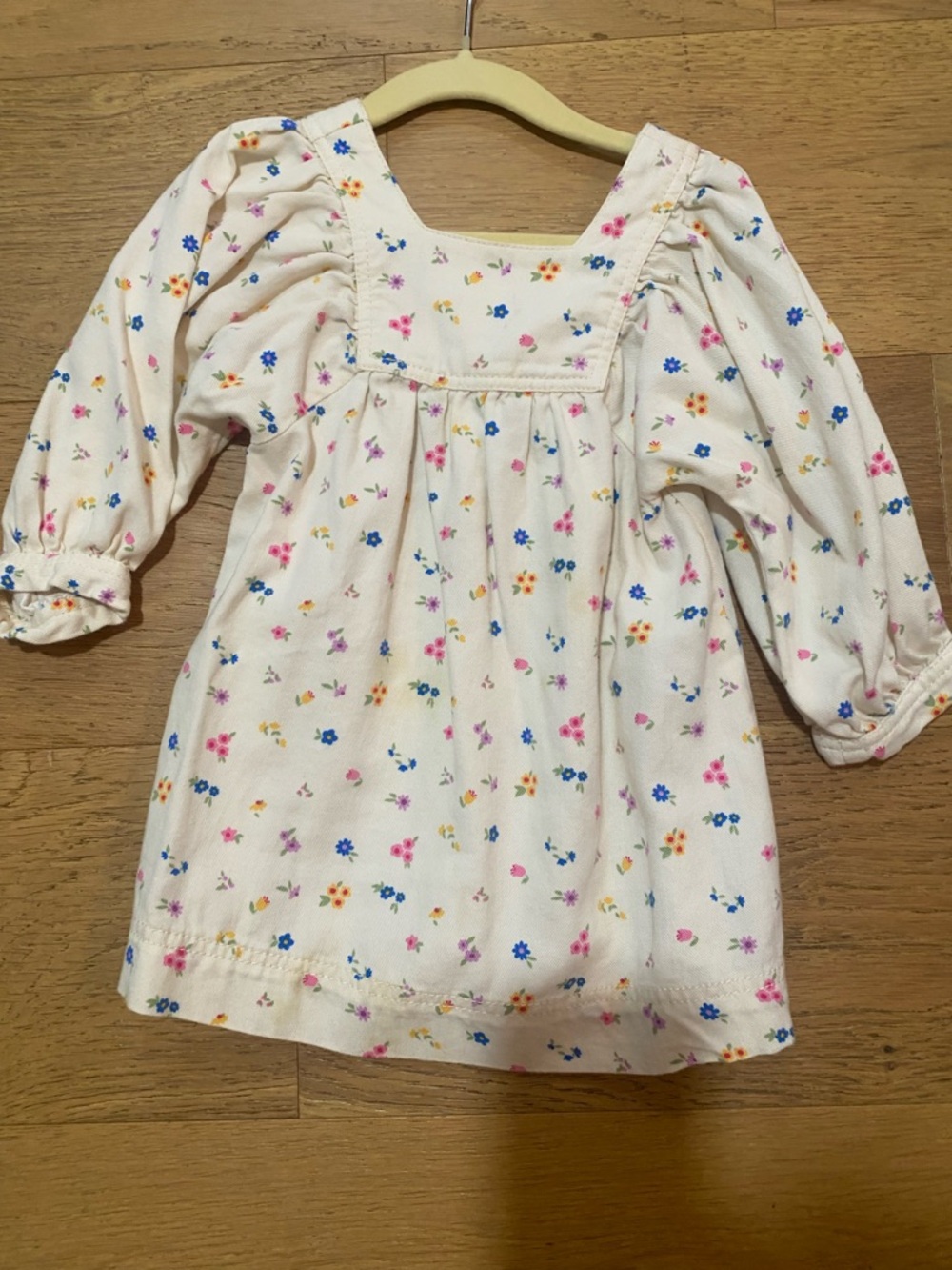 Zara Cream Floral Baby Girl Dress with Pink, Blue & Orange Flowers 12-18m Play